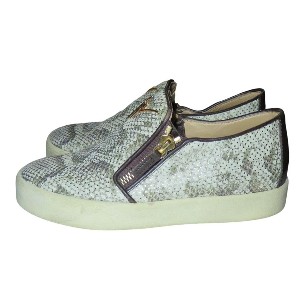 Giuseppe Zanotti Python Embossed Italian Leather Devon Skate Shoes Sneakers 9 39